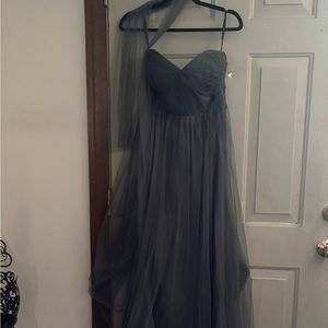 Dark grey long evening dress